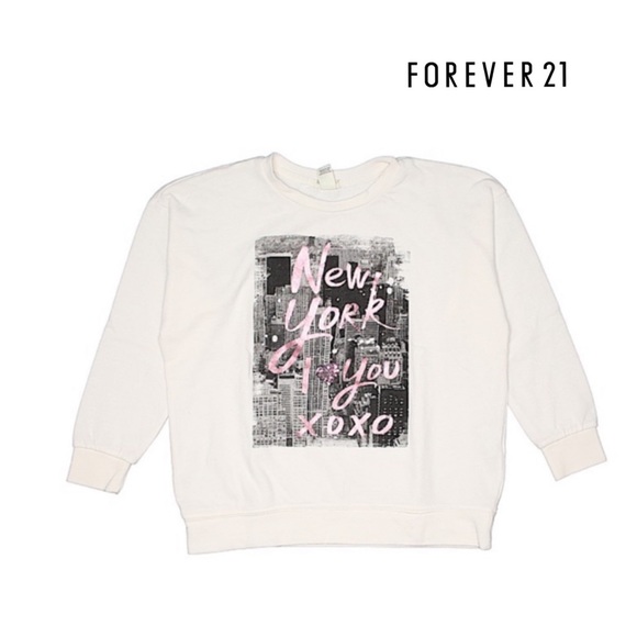 Forever 21 Other - Forever 21 Girls Ivory NY ❤️Sweatshirt Size 9-10